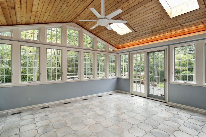 Contemporary Sunroom with Glass Walls